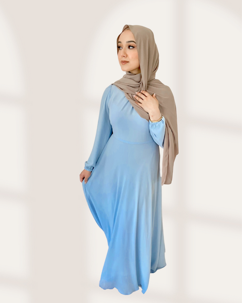 Amira Chiffon Maxi Dress - Baby Blue