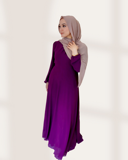 Amira Chiffon Maxi Dress - Dark Plum