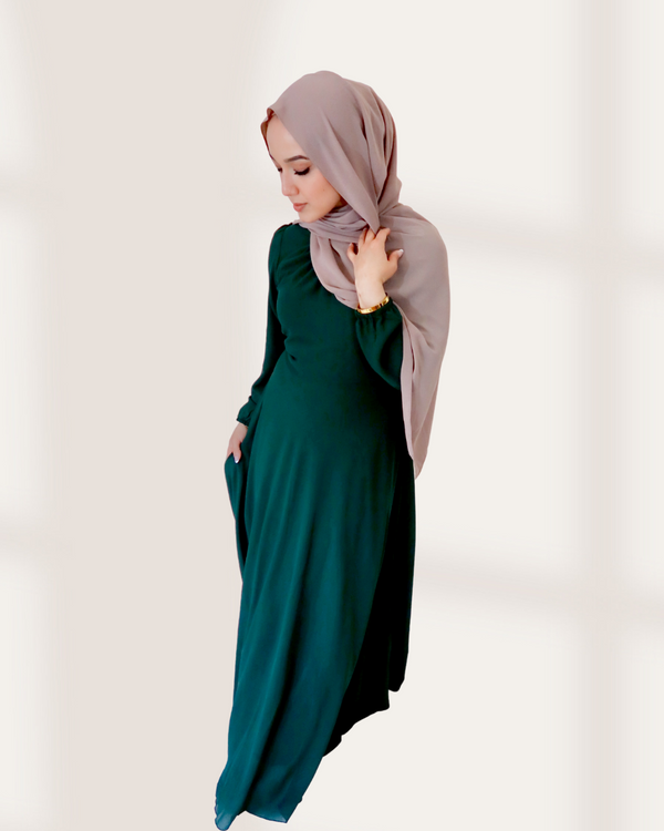 Amira Chiffon Maxi Dress - Emerald