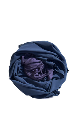 Slip-Proof Chiffon Hijab Set: Navy