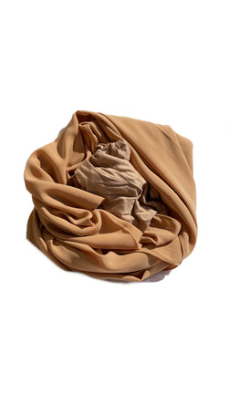 Slip-Proof Chiffon Hijab Set: Camel