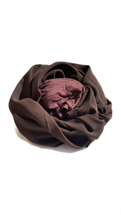 Slip-Proof Chiffon Hijab Set: Chocolate