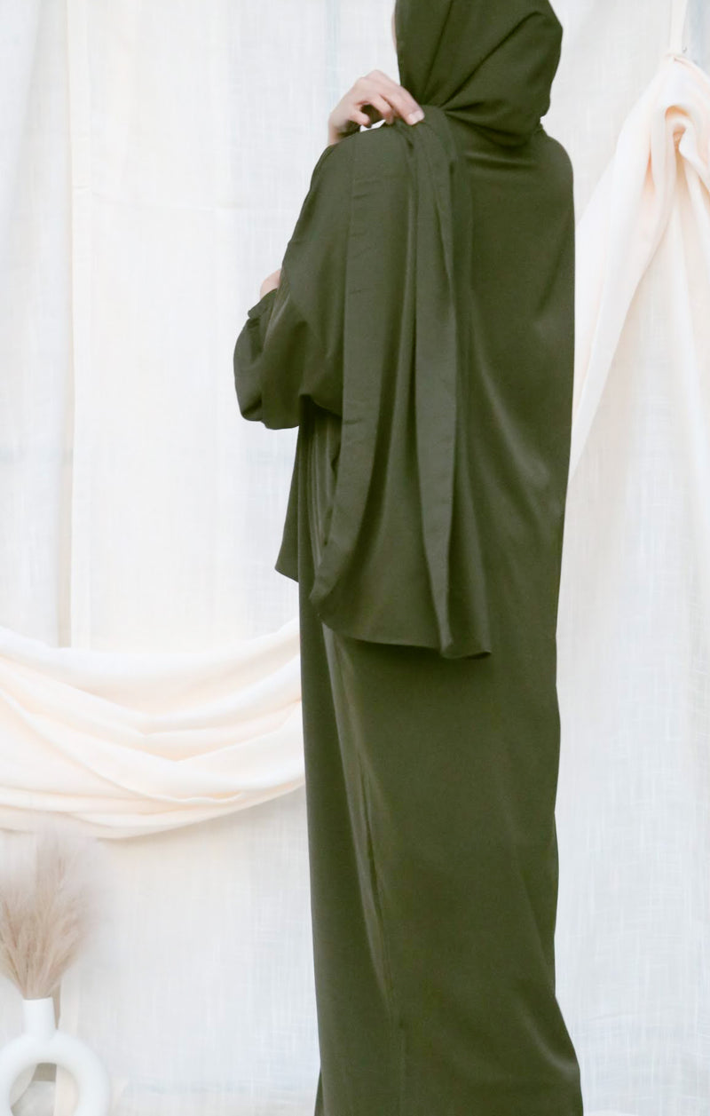 Inaya Prayer Dress - Army Green