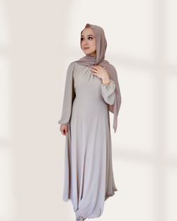 Amira Chiffon Maxi Dress - Apricot